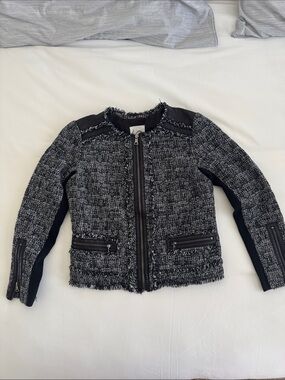 Rebecca TBlack & Gray Tweed Zip-Front Women's Jacket